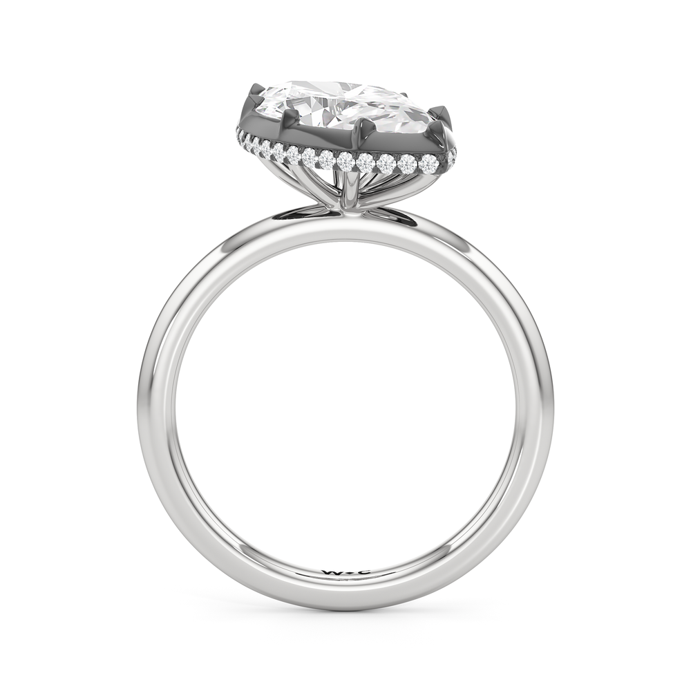 The Lilt Engagement Ring with Marquise Cut Diamond in 14KT White & Black Gold view 2
