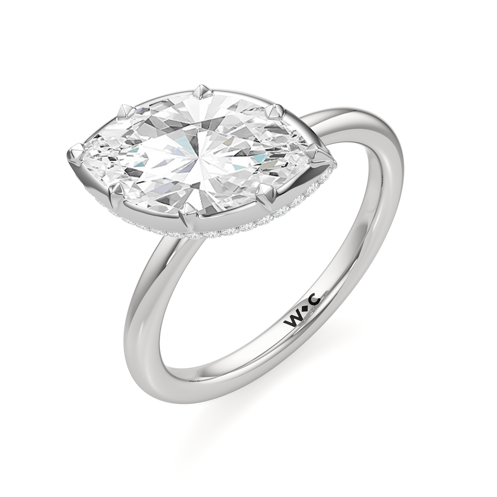 The Lilt Engagement Ring with Marquise Cut Diamond in 14KT Platinum view 3

