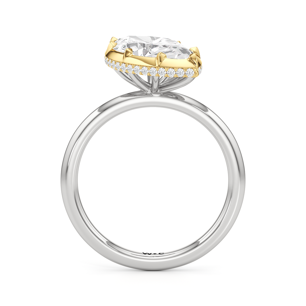 The Lilt Engagement Ring with Marquise Cut Diamond in 14KT White & Yellow Gold view 2
