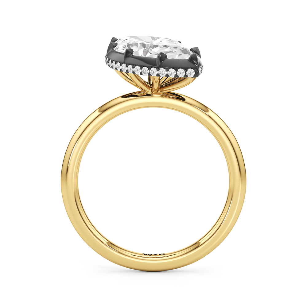 The Lilt Engagement Ring with Marquise Cut Diamond in 14KT Yellow & Black Gold view 2
