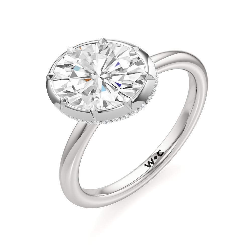 The Lilt Engagement Ring with Oval Cut Diamond in 14KT Platinum view 3
