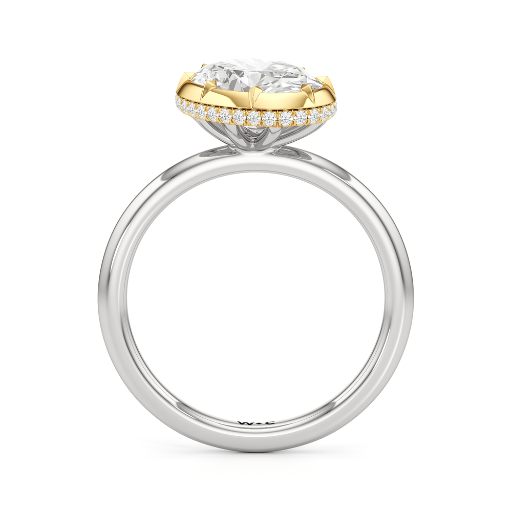 The Lilt Engagement Ring with Oval Cut Diamond in 14KT White & Yellow Gold view 2
