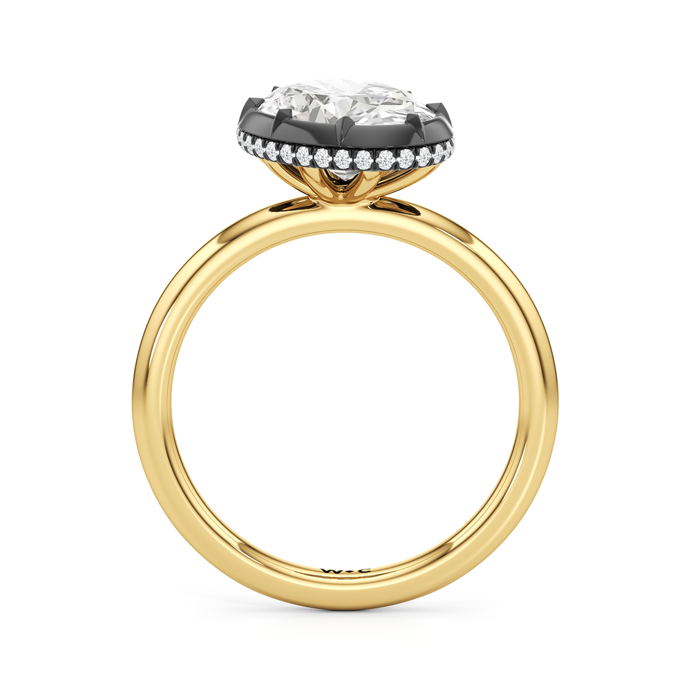 The Lilt Engagement Ring with Oval Cut Diamond in 14KT Yellow & Black Gold view 2
