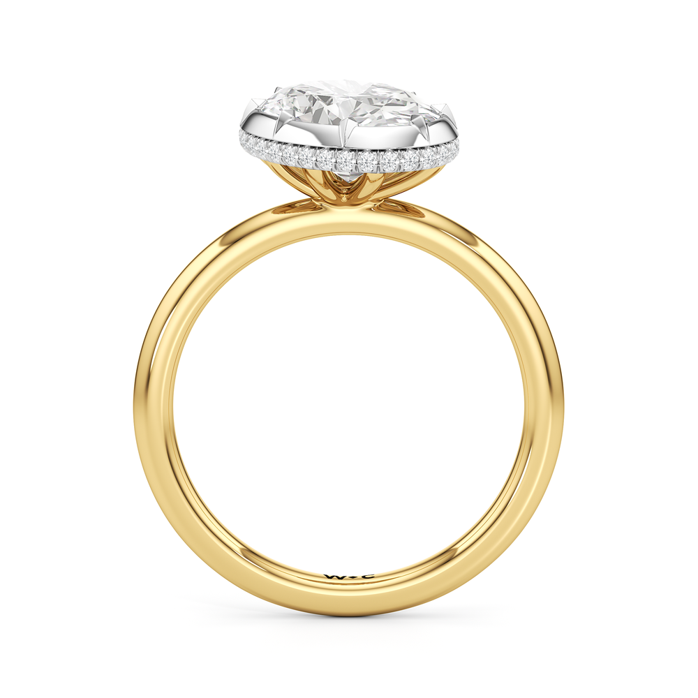 The Lilt Engagement Ring with Oval Cut Diamond in 14KT Yellow & White Gold view 2
