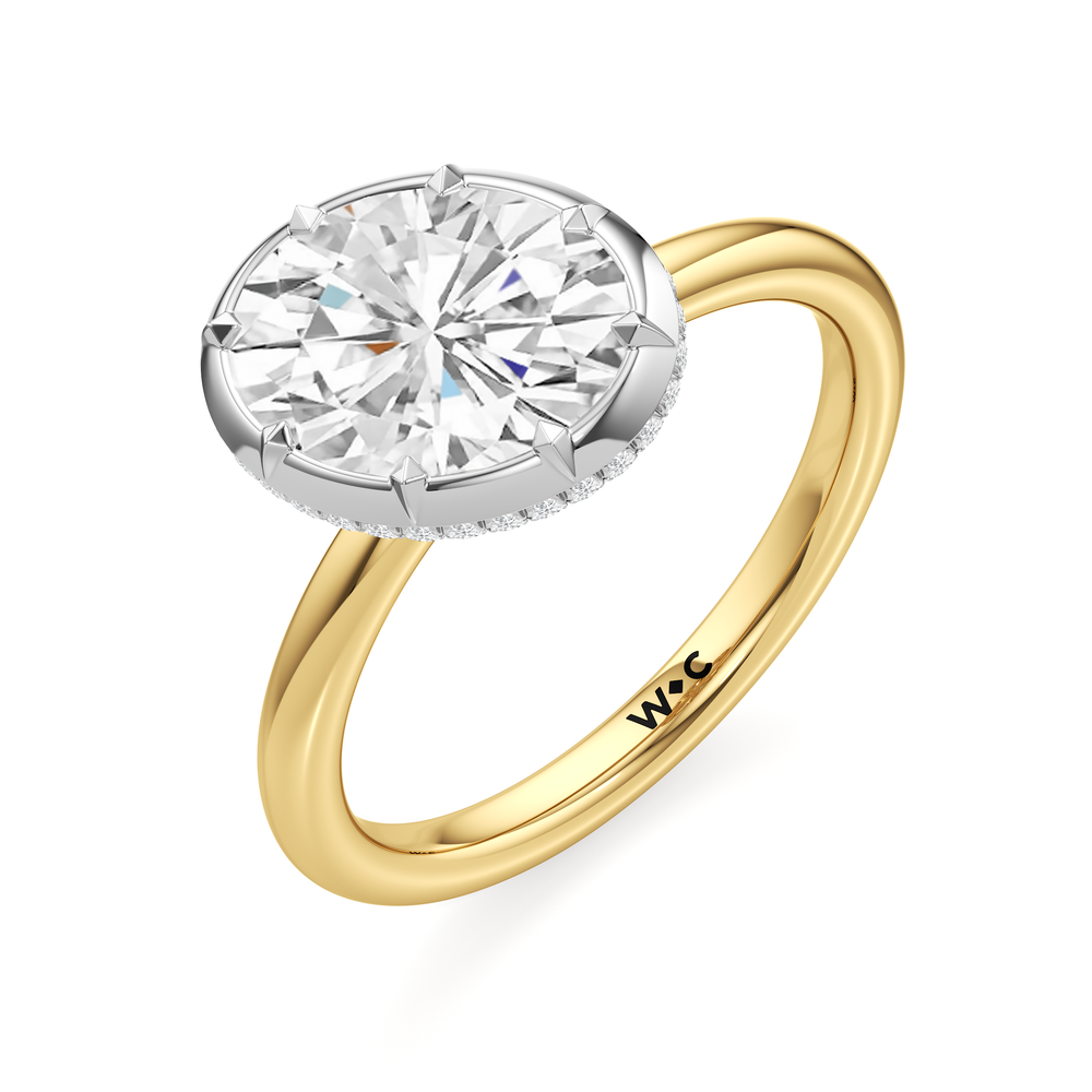 The Lilt Engagement Ring with Oval Cut Diamond in 14KT Yellow & White Gold view 3
