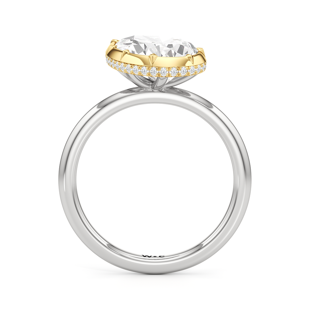 The Lilt Engagement Ring with Pear Cut Diamond in 14KT White & Yellow Gold view 2
