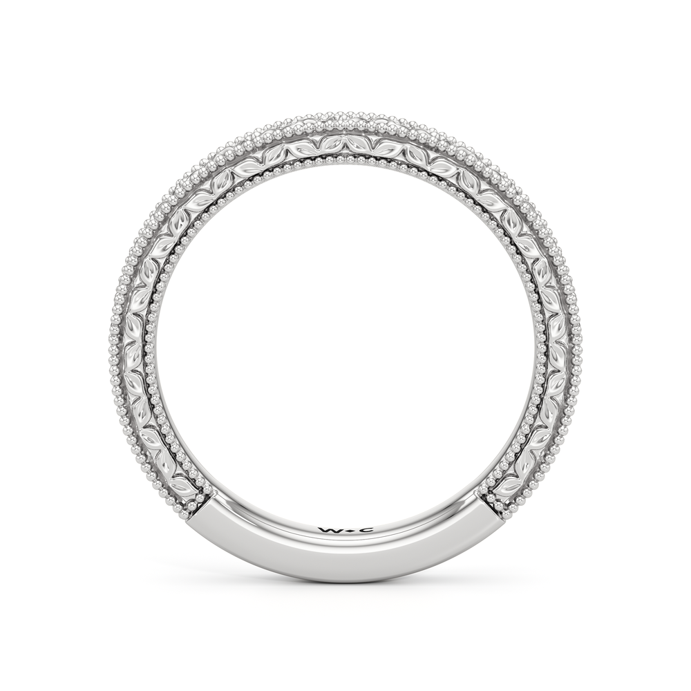 The Aurore Wedding Band with Platinum Cut Diamond in 14KT Platinum view 2
