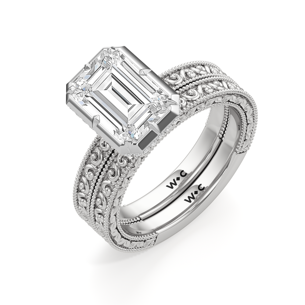 The Aurore Engagement Ring with Cushion Cut Diamond in 14KT Platinum view 5
