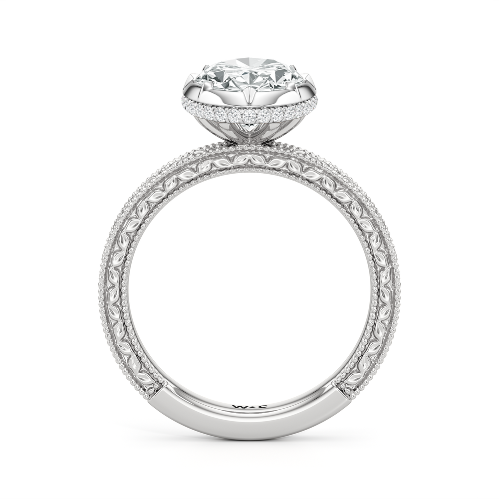 The Aurore Engagement Ring with Oval Cut Diamond in 14KT Platinum view 3
