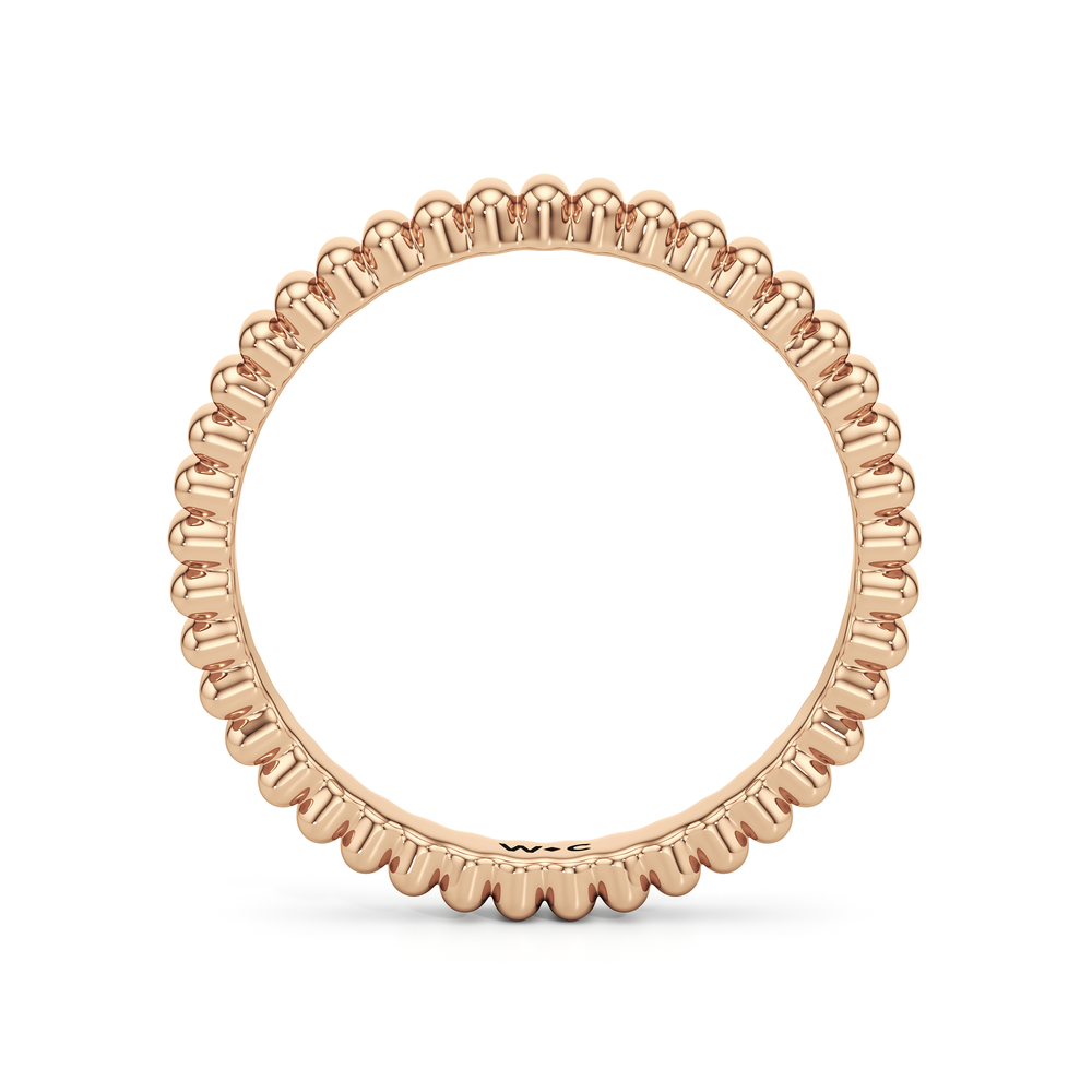 Solrae Textured Solitaire Wedding Band with 18KT Rose Gold Cut Diamond in 14KT Rose Gold view 2
