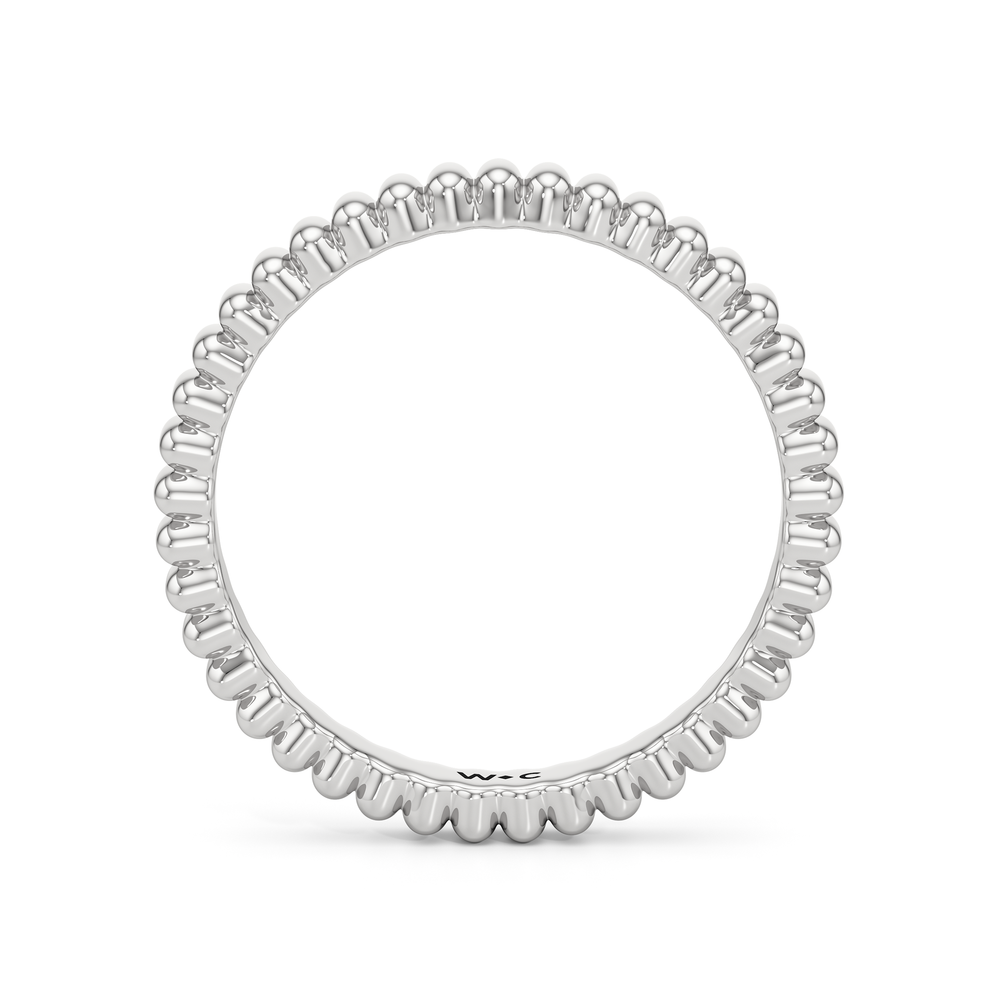 Solrae Textured Solitaire Wedding Band with Platinum Cut Diamond in 14KT Platinum view 2
