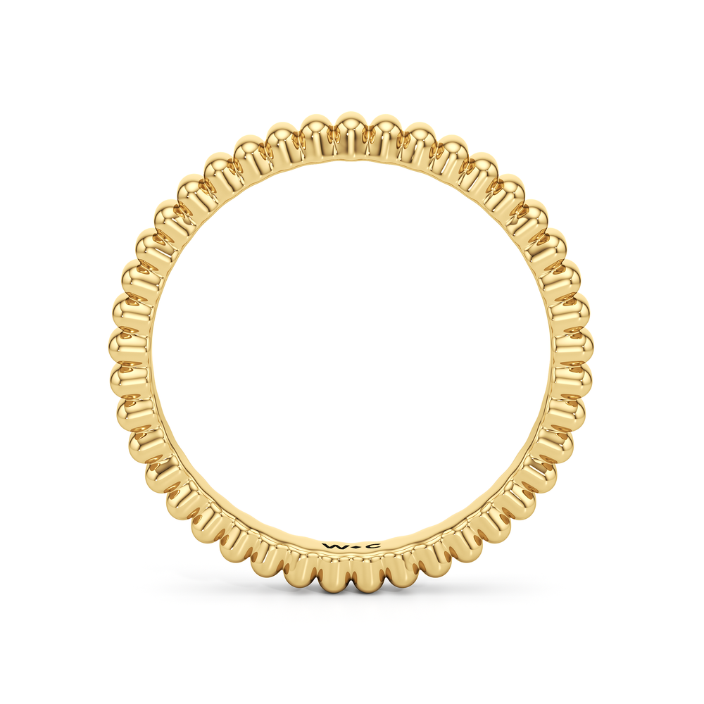 Solrae Textured Solitaire Wedding Band with 18KT Yellow Gold Cut Diamond in 14KT Yellow Gold view 2
