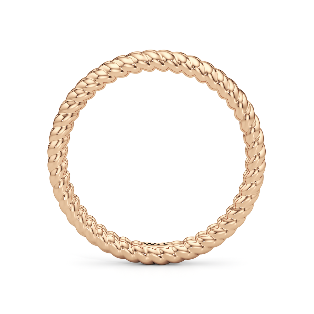 Faye Braided Wedding Band with 18KT Rose Gold Cut Diamond in 14KT Rose Gold view 2
