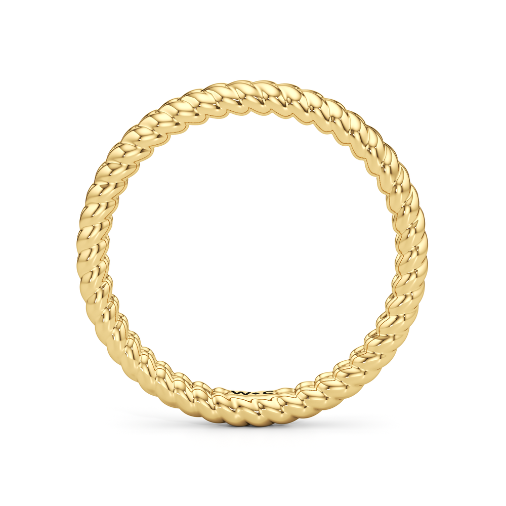 Faye Braided Wedding Band with 18KT Yellow Gold Cut Diamond in 14KT Yellow Gold view 2
