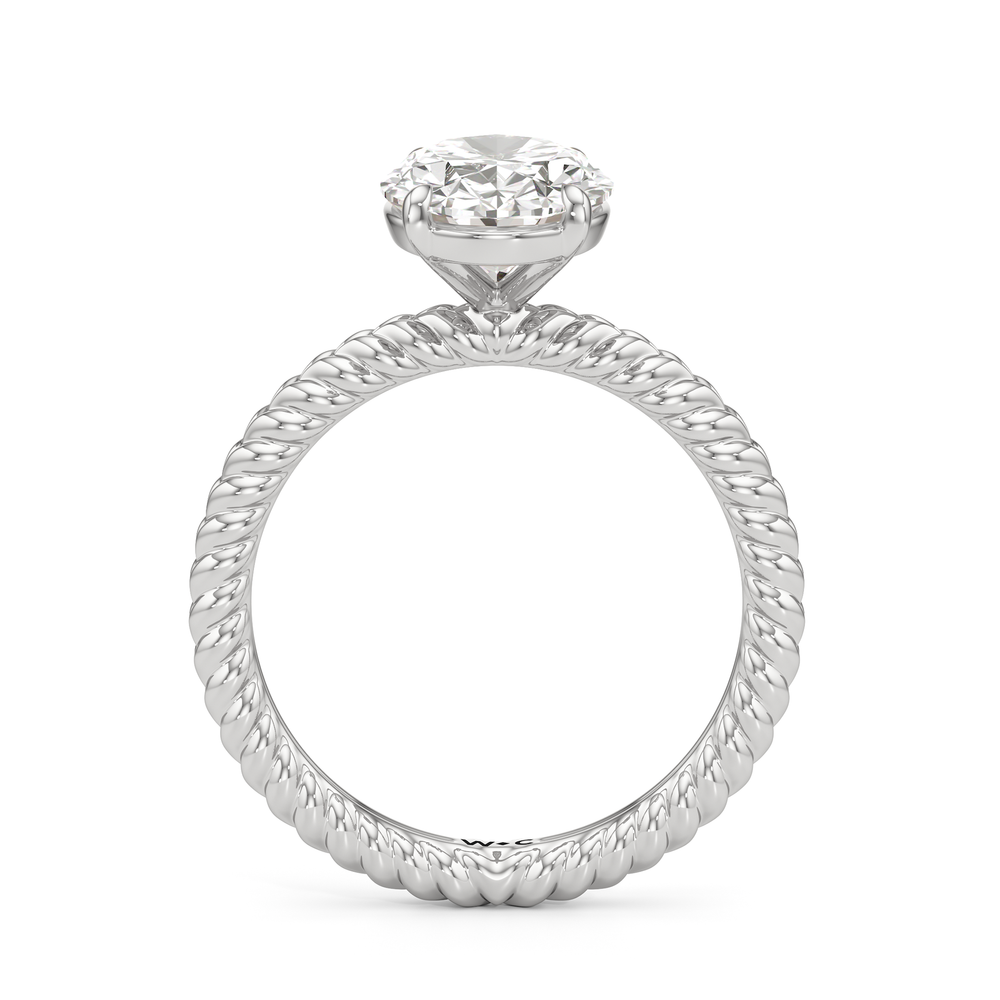 Faye Braided Engagement Ring with Oval Cut Diamond in 14KT Platinum view 2
