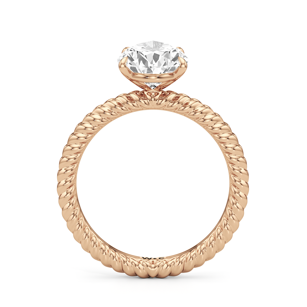 Faye Braided Engagement Ring with Pear Cut Diamond in 14KT Rose Gold view 2
