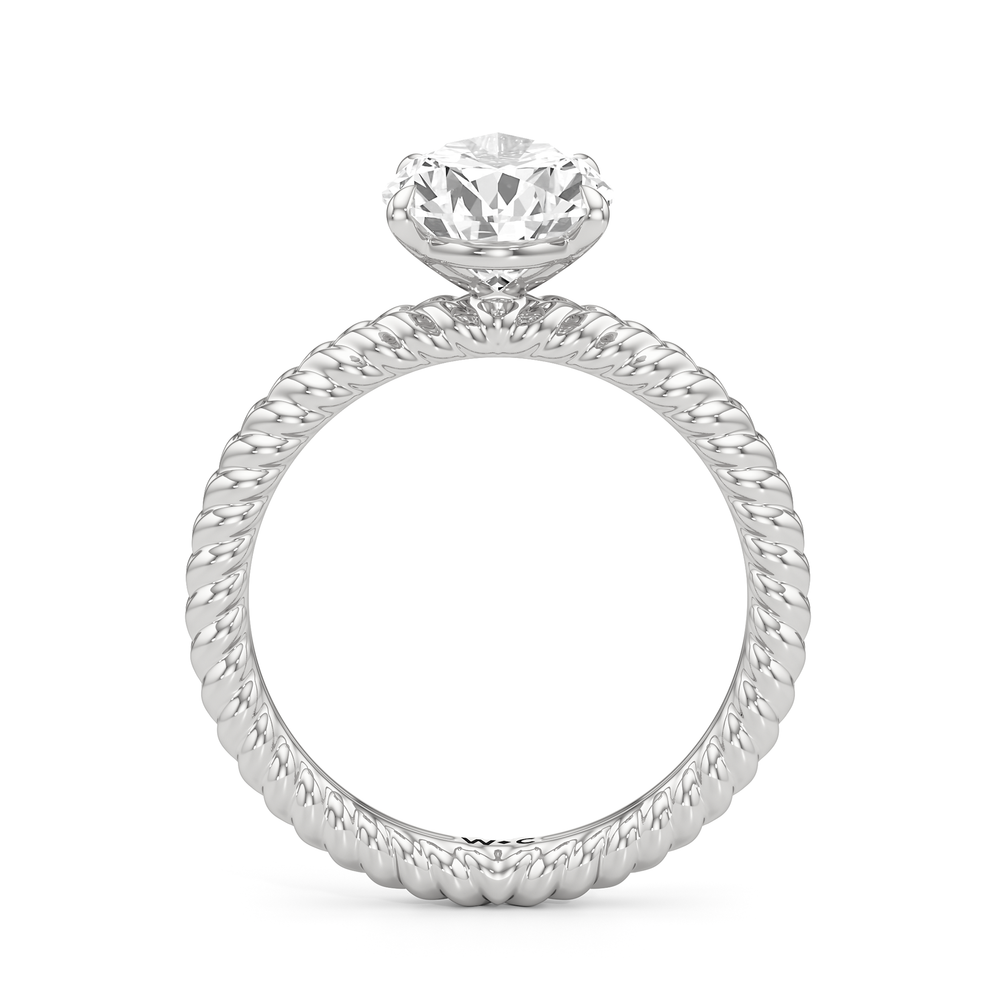 Faye Braided Engagement Ring with Pear Cut Diamond in 14KT Platinum view 2

