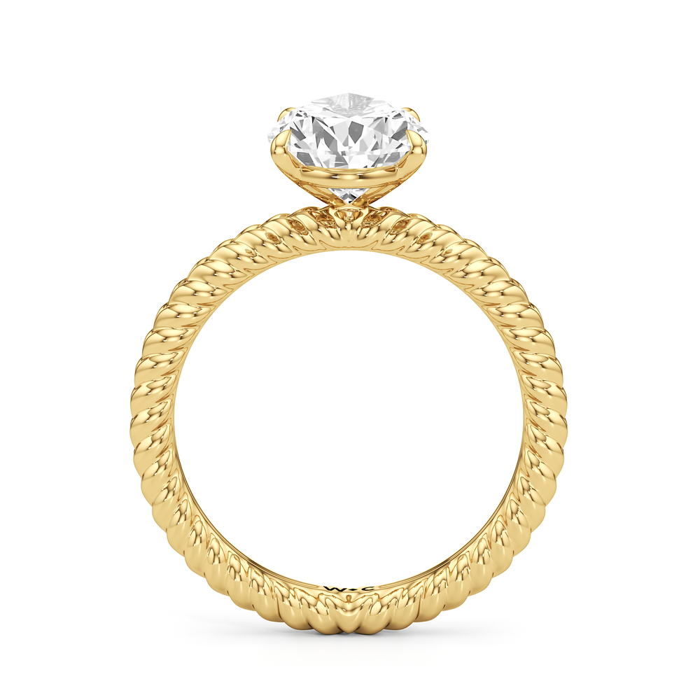 Faye Braided Engagement Ring with Pear Cut Diamond in 14KT Yellow Gold view 2
