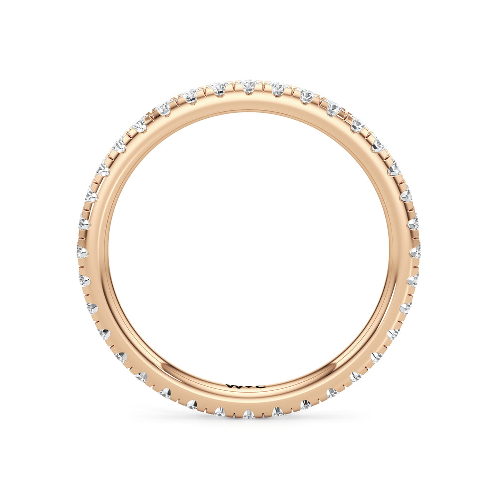 Eve Diamond Wedding Band with 18KT Rose Gold Cut Diamond in 14KT Rose Gold view 2
