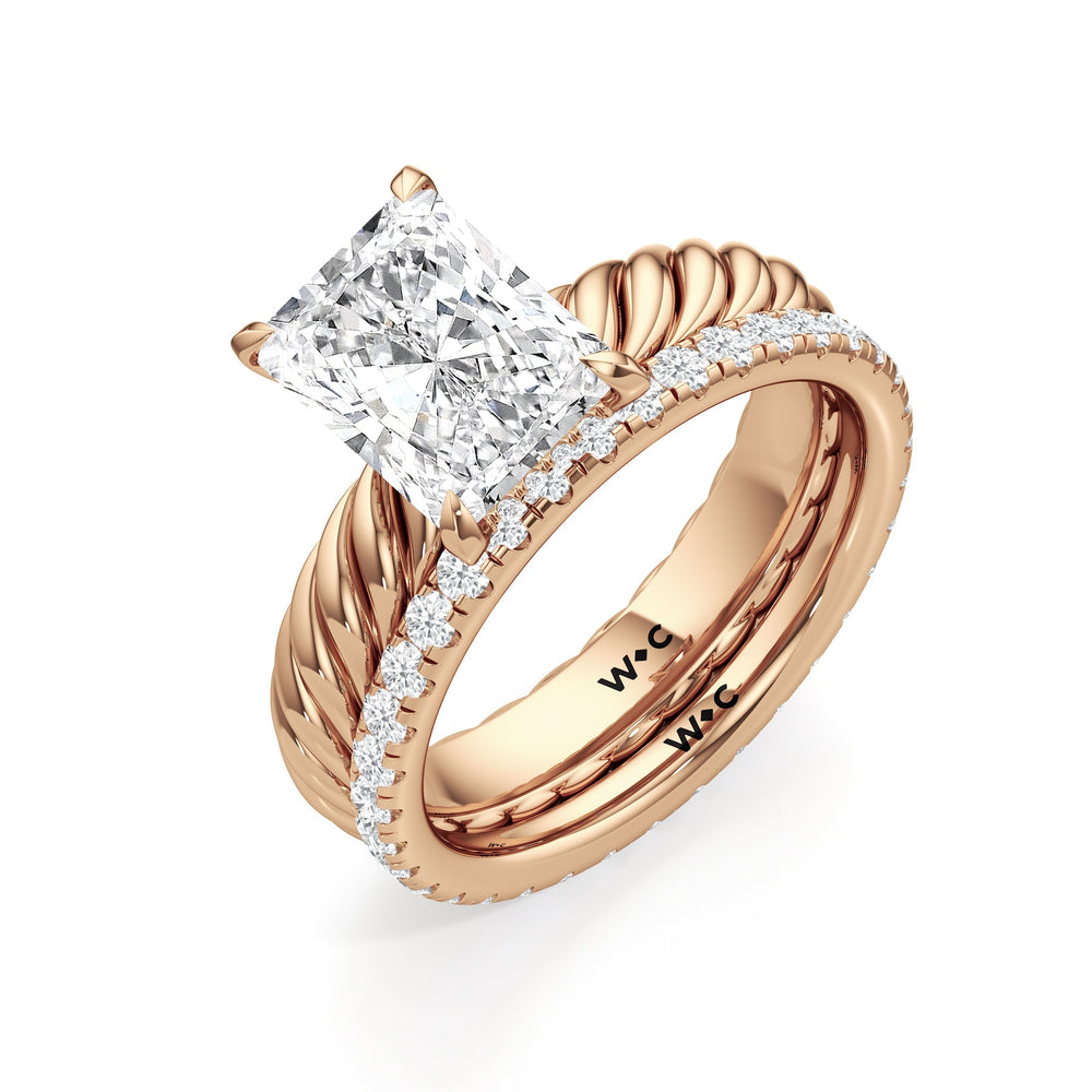 Eve Engagement Ring with Oval Cut Diamond in 14KT Rose Gold view 4
