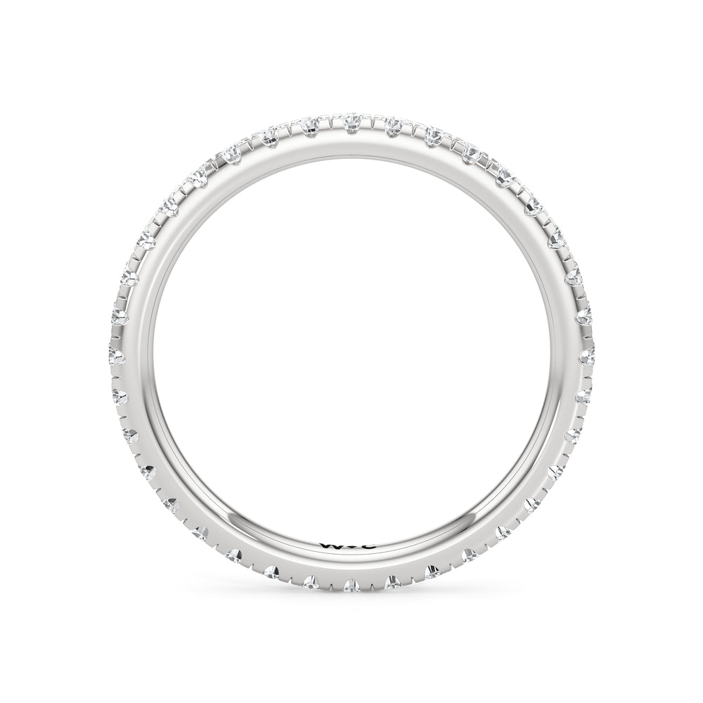 Eve Diamond Wedding Band with Platinum Cut Diamond in 14KT Platinum view 2
