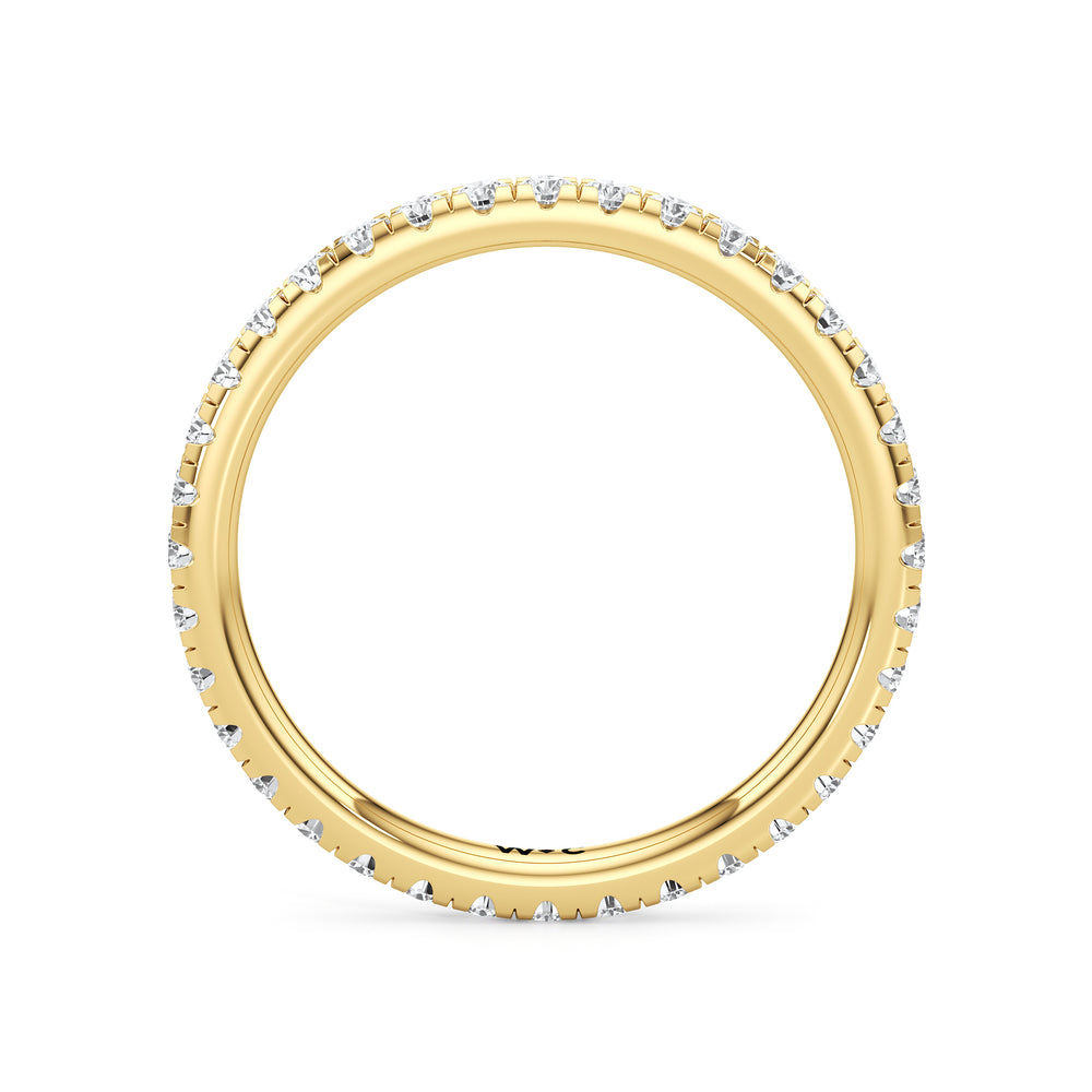 Eve Diamond Wedding Band with 18KT Yellow Gold Cut Diamond in 14KT Yellow Gold view 2
