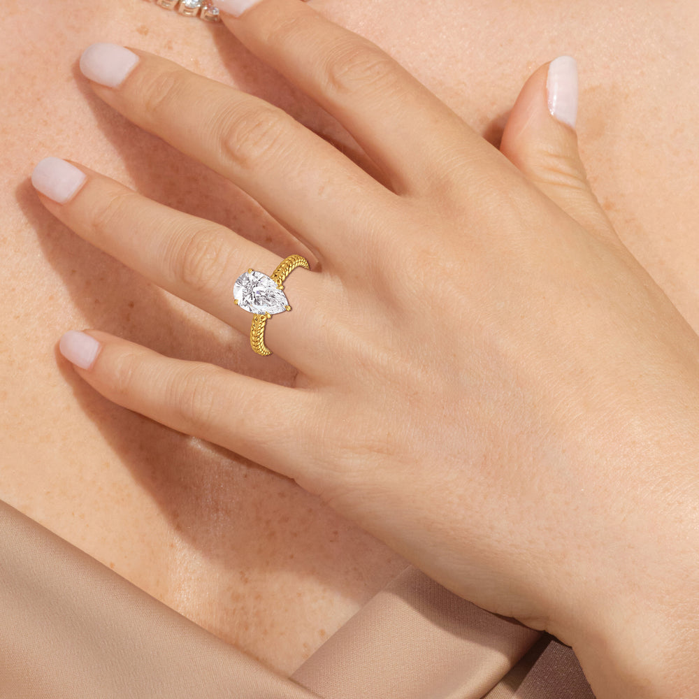 Model Wearing Faye Braided Engagement Ring view