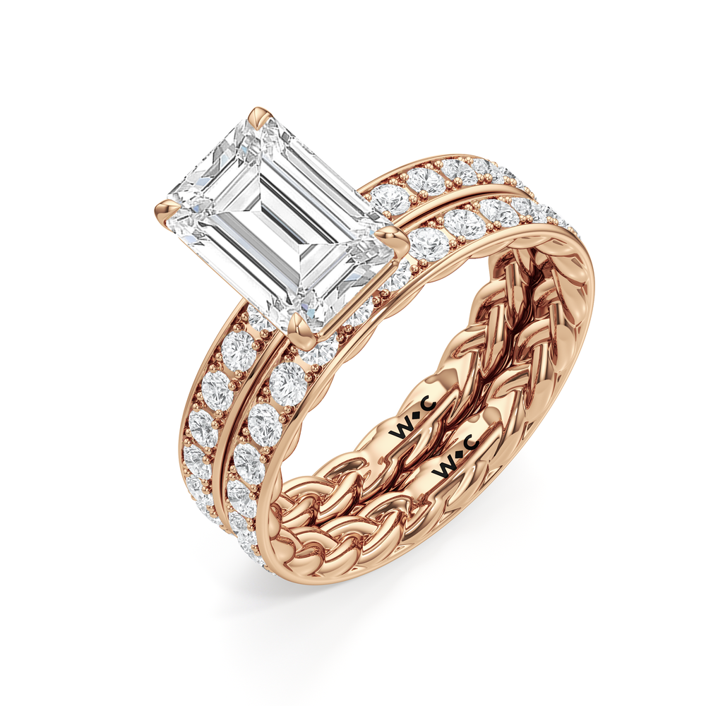 Isabel Braided Engagement Ring with Round Cut Diamond in 14KT Rose Gold view 4
