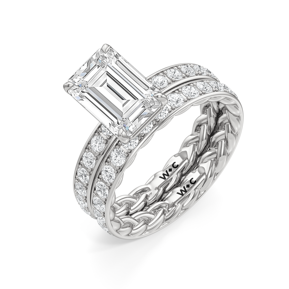Isabel Braided Engagement Ring with Round Cut Diamond in 14KT Platinum view 4
