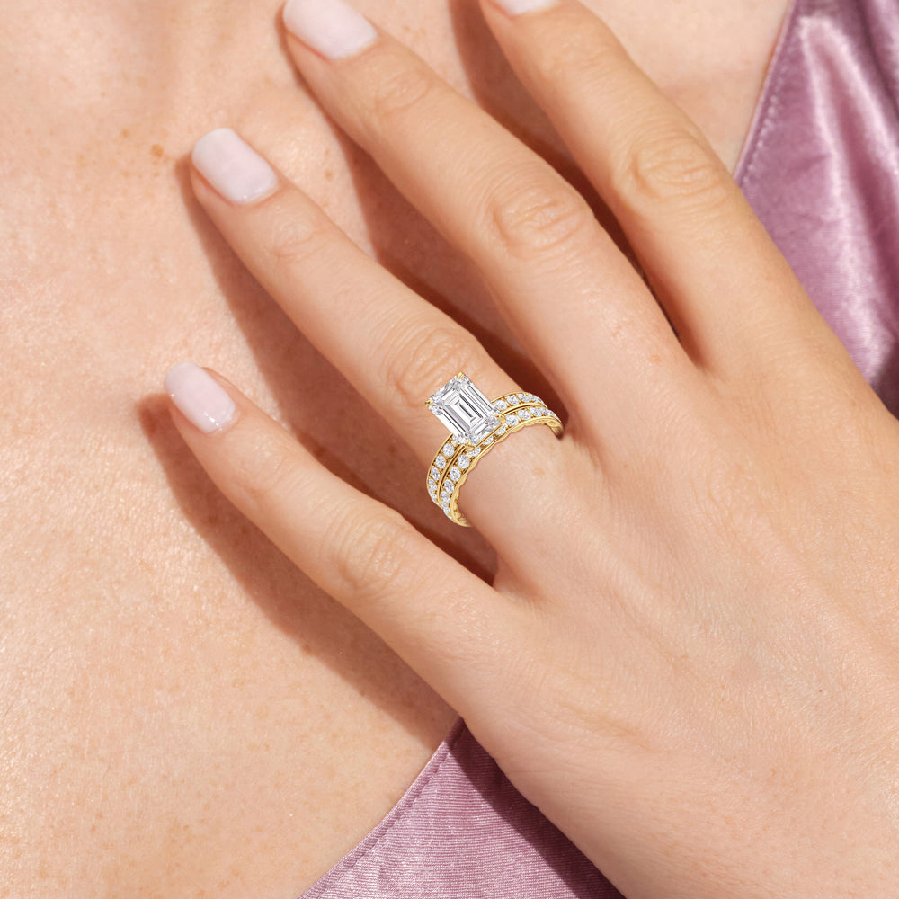 Model Wearing Isabel Braided Diamond Wedding Band view