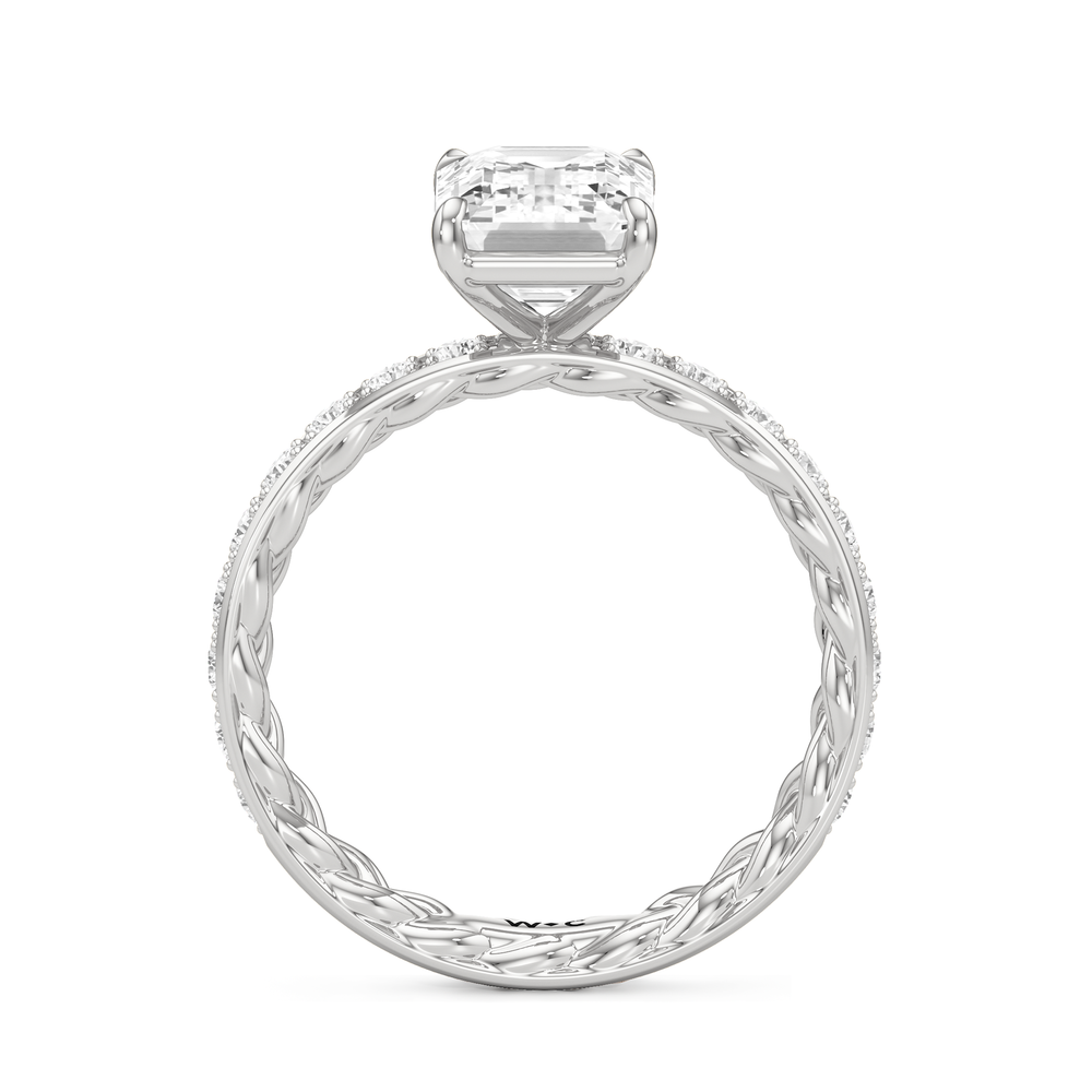 Isabel Braided Engagement Ring with Emerald Cut Diamond in 14KT Platinum view 2
