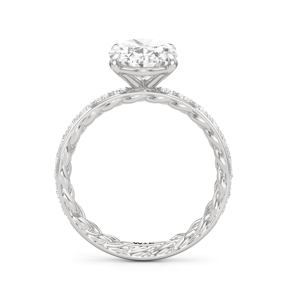 Isabel Braided Engagement Ring with Oval Cut Diamond in 14KT Platinum view 2
