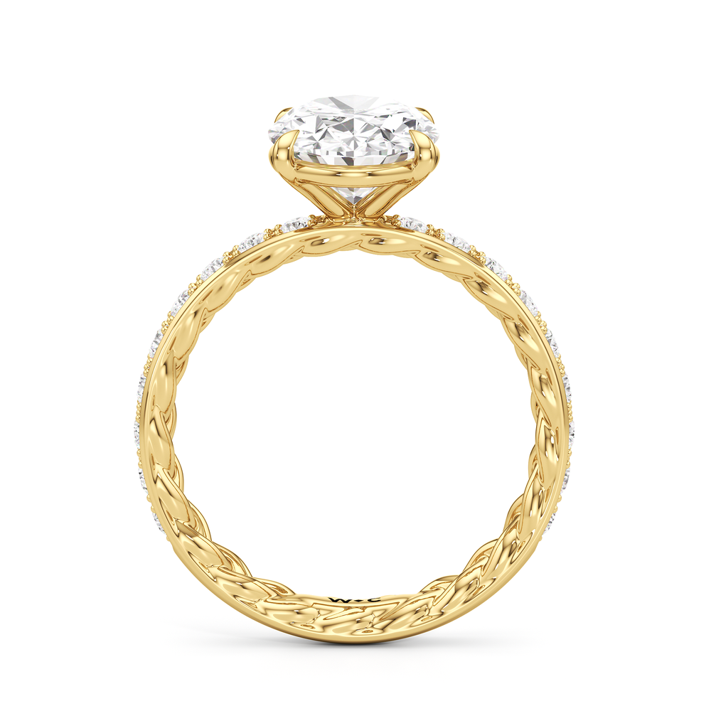 Isabel Braided Engagement Ring with Oval Cut Diamond in 14KT Yellow Gold view 2
