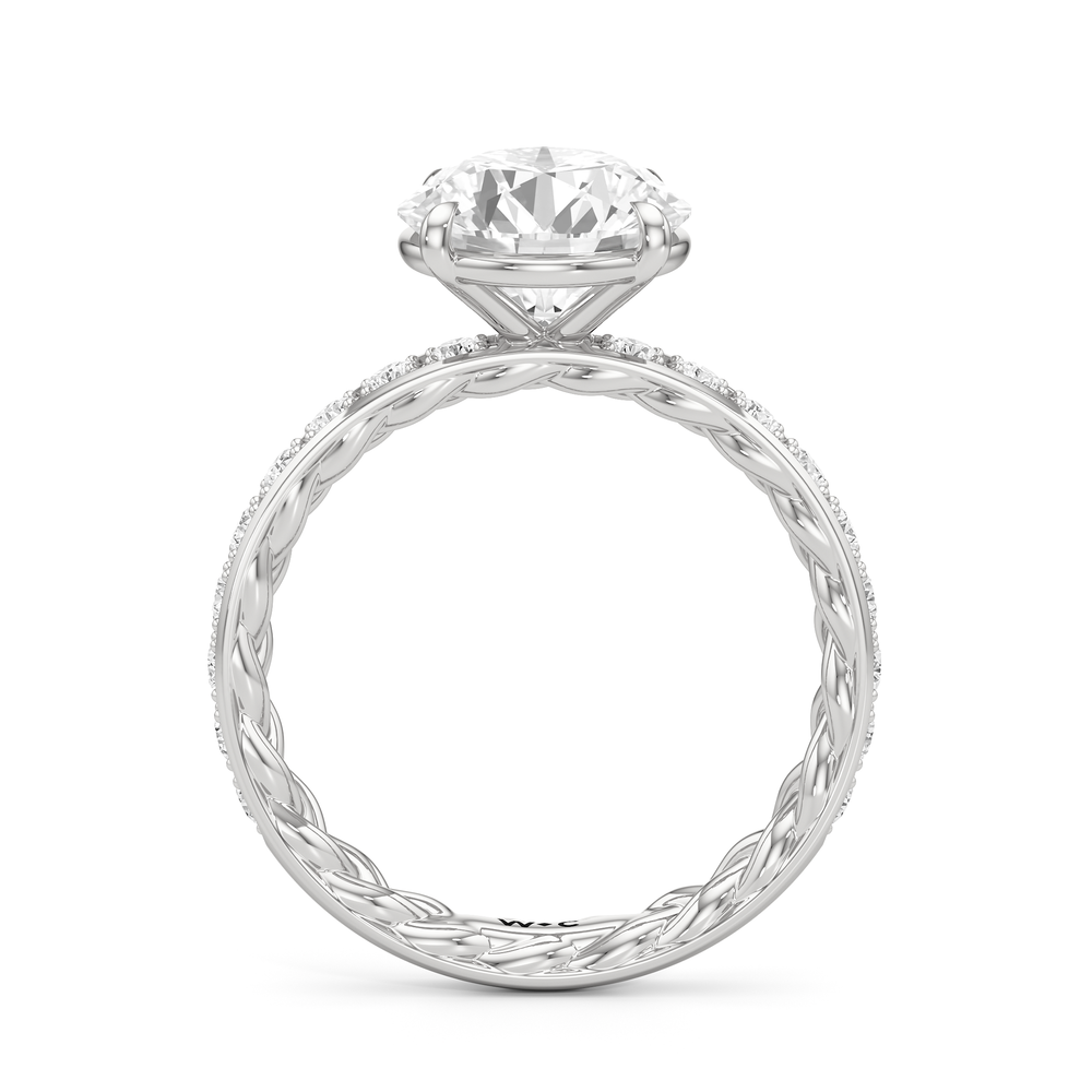 Isabel Braided Engagement Ring with Round Cut Diamond in 14KT Platinum view 2
