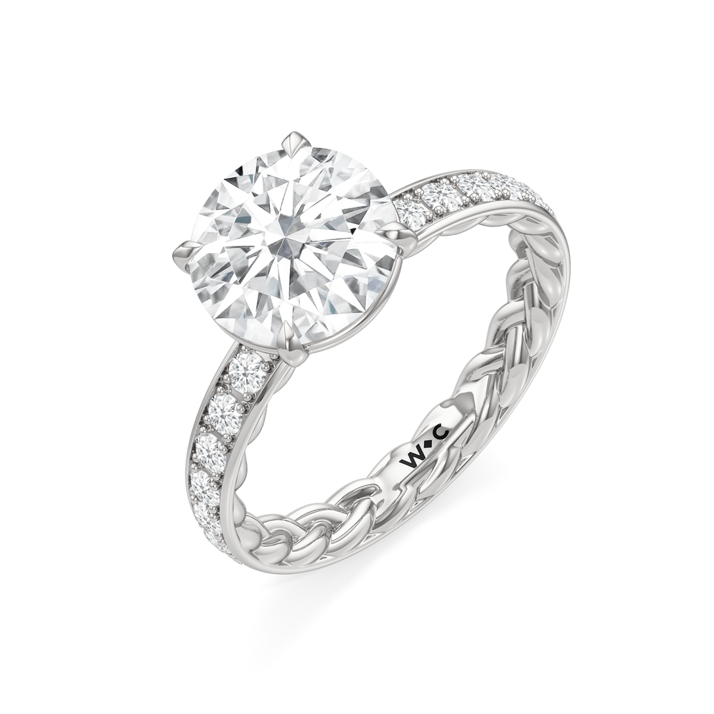 Isabel Braided Engagement Ring with Round Cut Diamond in 14KT Platinum view 3
