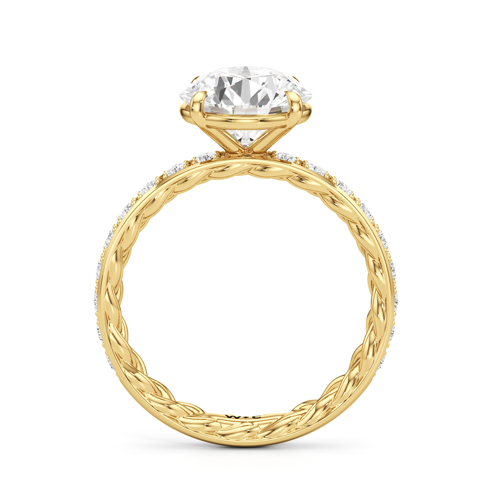 Isabel Braided Engagement Ring with Round Cut Diamond in 14KT Yellow Gold view 2
