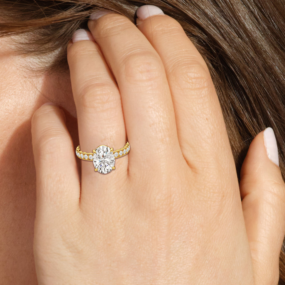 Model Wearing Isabel Braided Engagement Ring view
