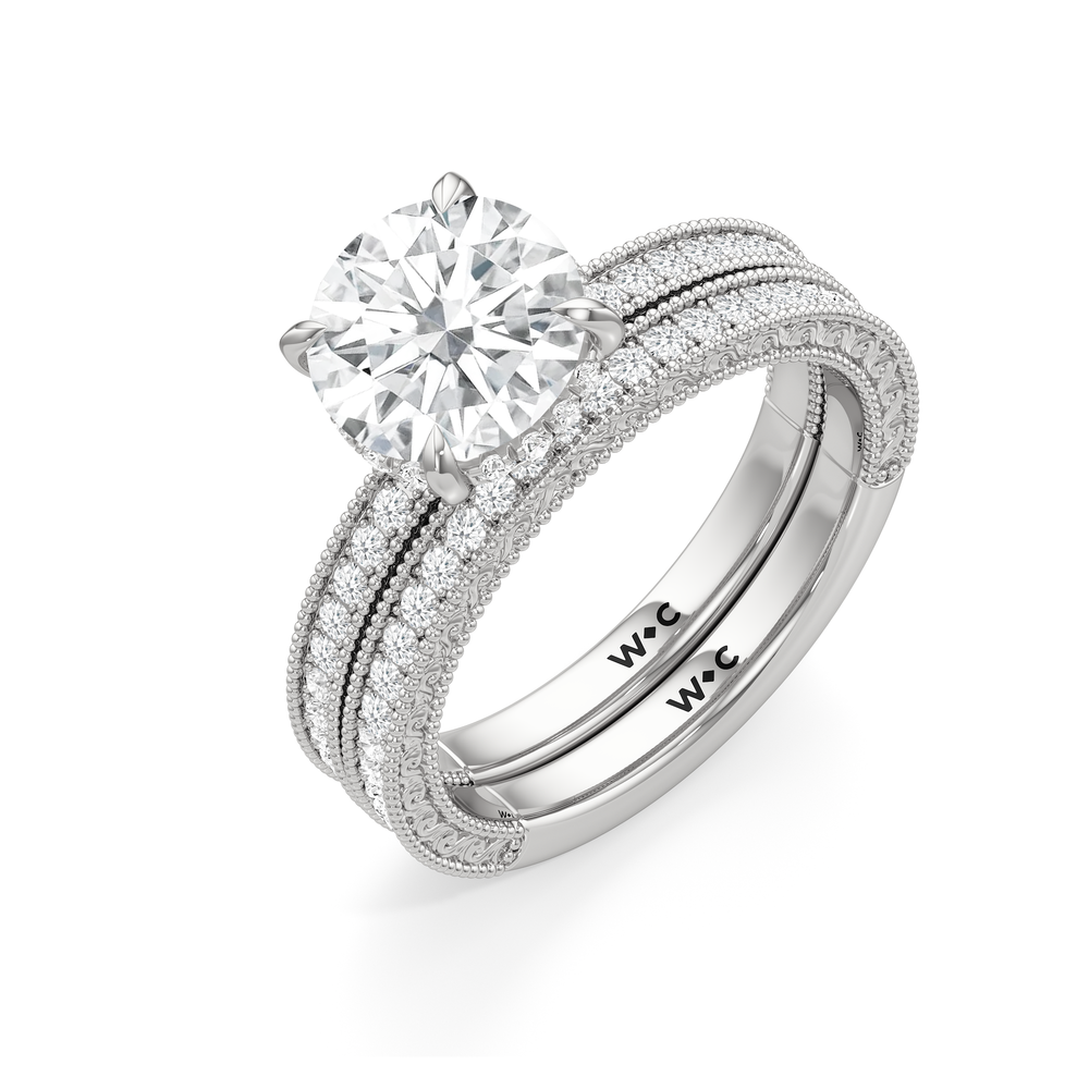 The Seraphine Pavé Ring with Radiant Cut Diamond in 14KT Rose Gold view 5
