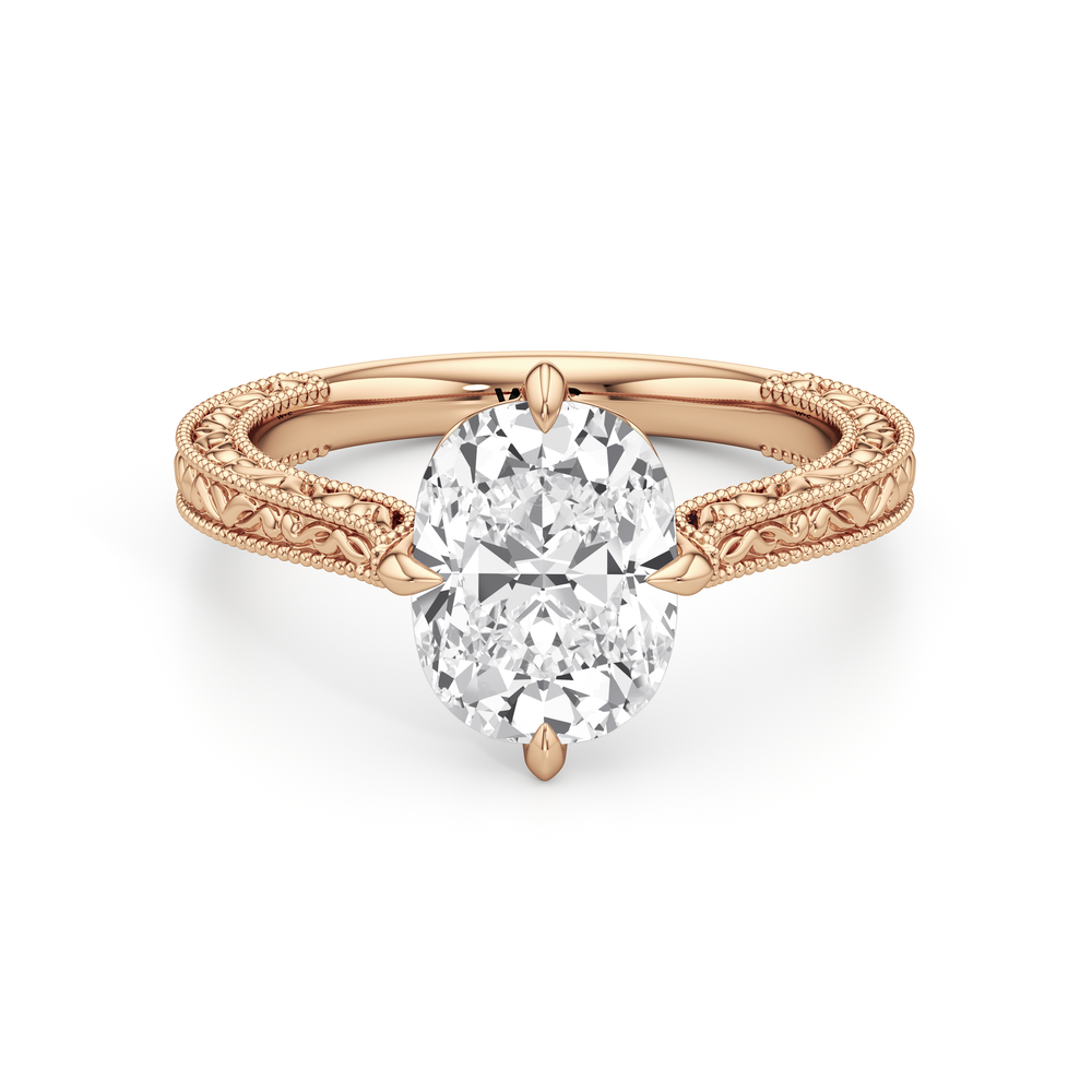 Antique Cushion Cut The Seraphine Low-Profile Ring with Lab Grown Diamond in 14KT Rose Gold view 1
