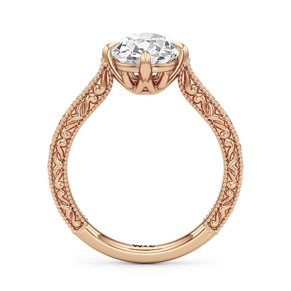 Antique Cushion Cut The Seraphine Low-Profile Ring with Lab Grown Diamond in 14KT Rose Gold view 4
