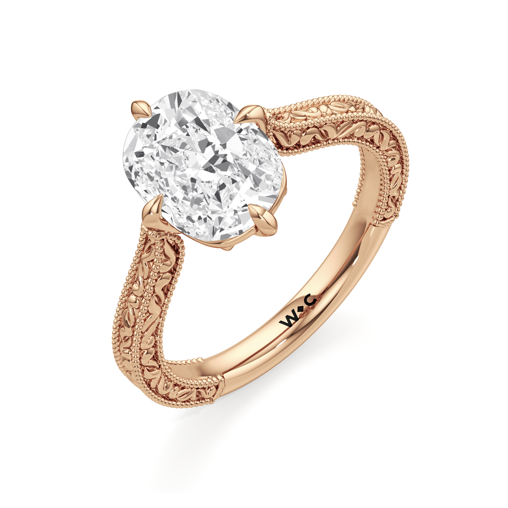 Antique Cushion Cut The Seraphine Low-Profile Ring with Lab Grown Diamond in 14KT Rose Gold view 5
