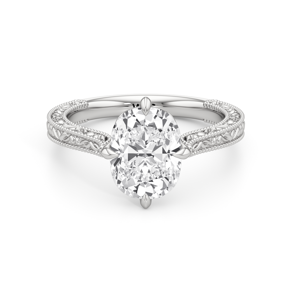 Antique Cushion Cut The Seraphine Low-Profile Ring with Lab Grown Diamond in 14KT Platinum view 1
