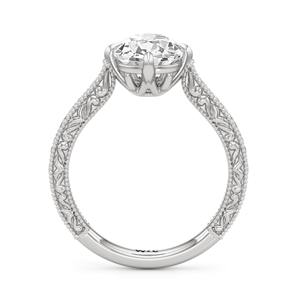 Antique Cushion Cut The Seraphine Low-Profile Ring with Lab Grown Diamond in 14KT Platinum view 4
