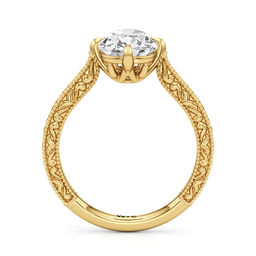 Antique Cushion Cut The Seraphine Low-Profile Ring with Lab Grown Diamond in 14KT Yellow Gold view 4

