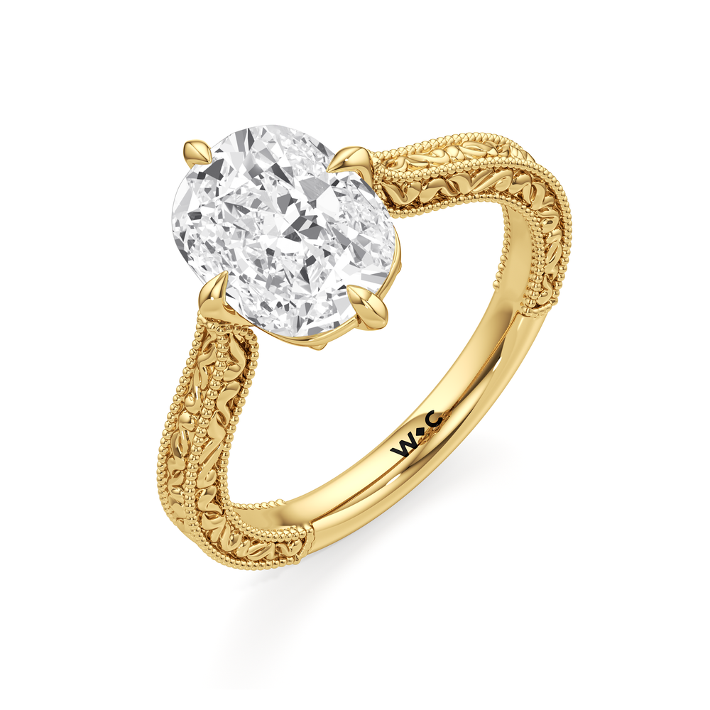 Antique Cushion Cut The Seraphine Low-Profile Ring with Lab Grown Diamond in 14KT Yellow Gold view 5
