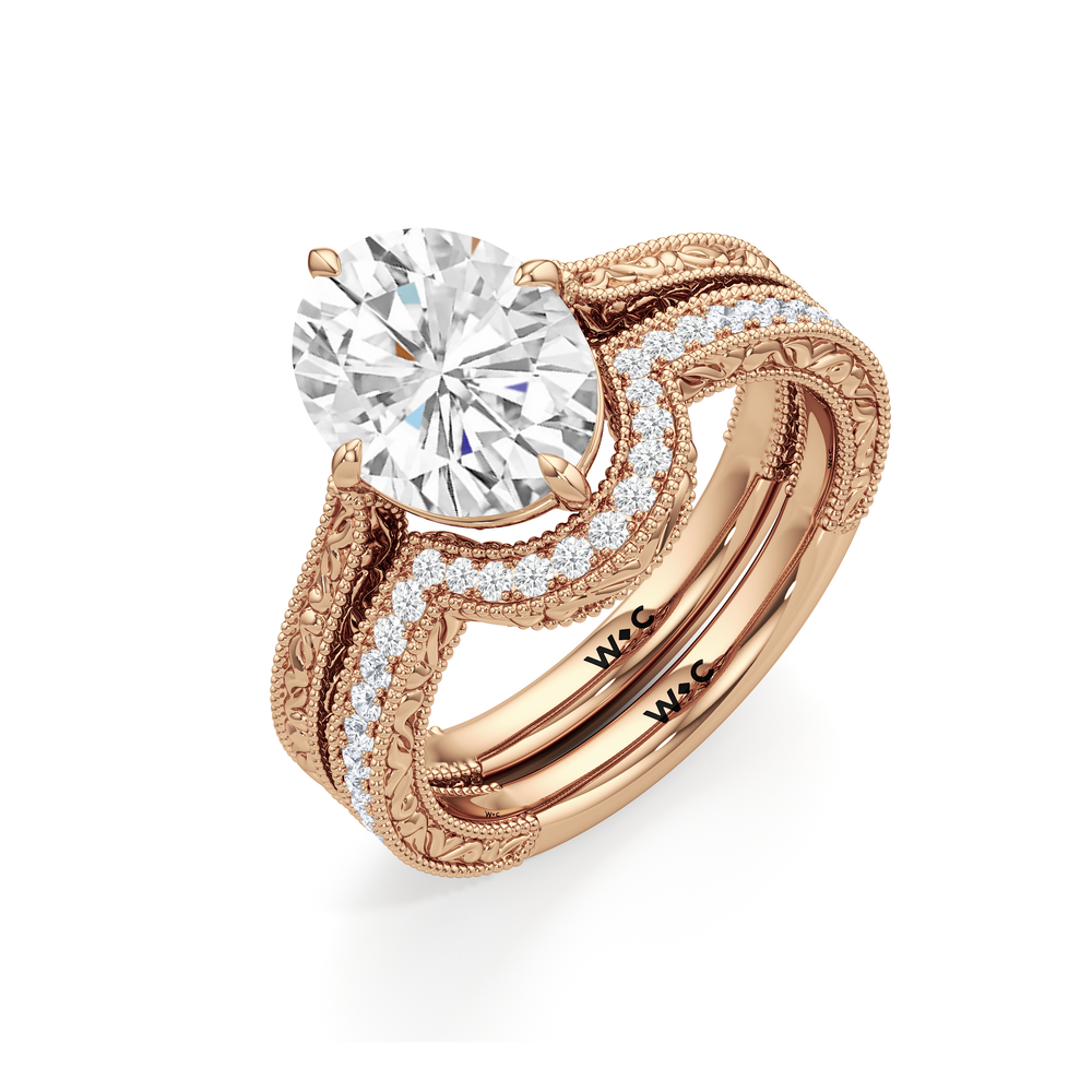 The Seraphine Low-Profile Ring with Emerald Cut Diamond in 14KT Rose Gold view 8
