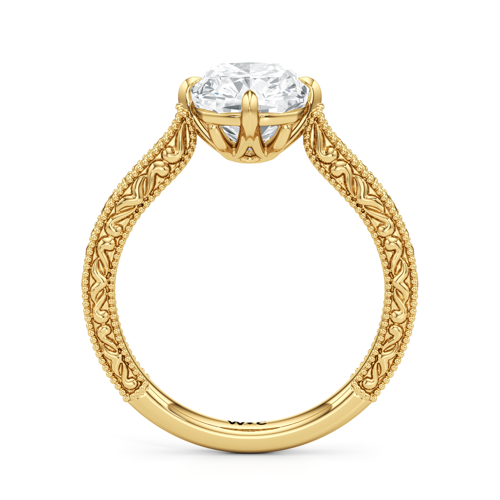 The Seraphine Low-Profile Ring with Elongated Cushion Cut Diamond in 14KT Yellow Gold view 6
