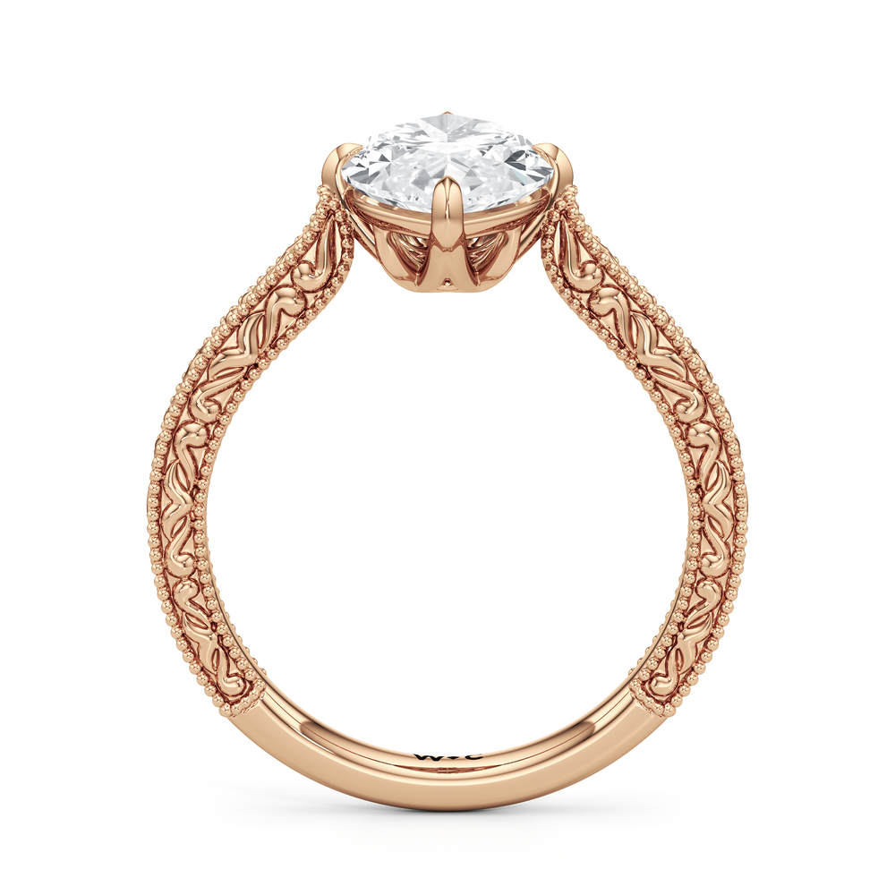 The Seraphine Low-Profile Ring with Marquise Cut Diamond in 14KT Rose Gold view 6
