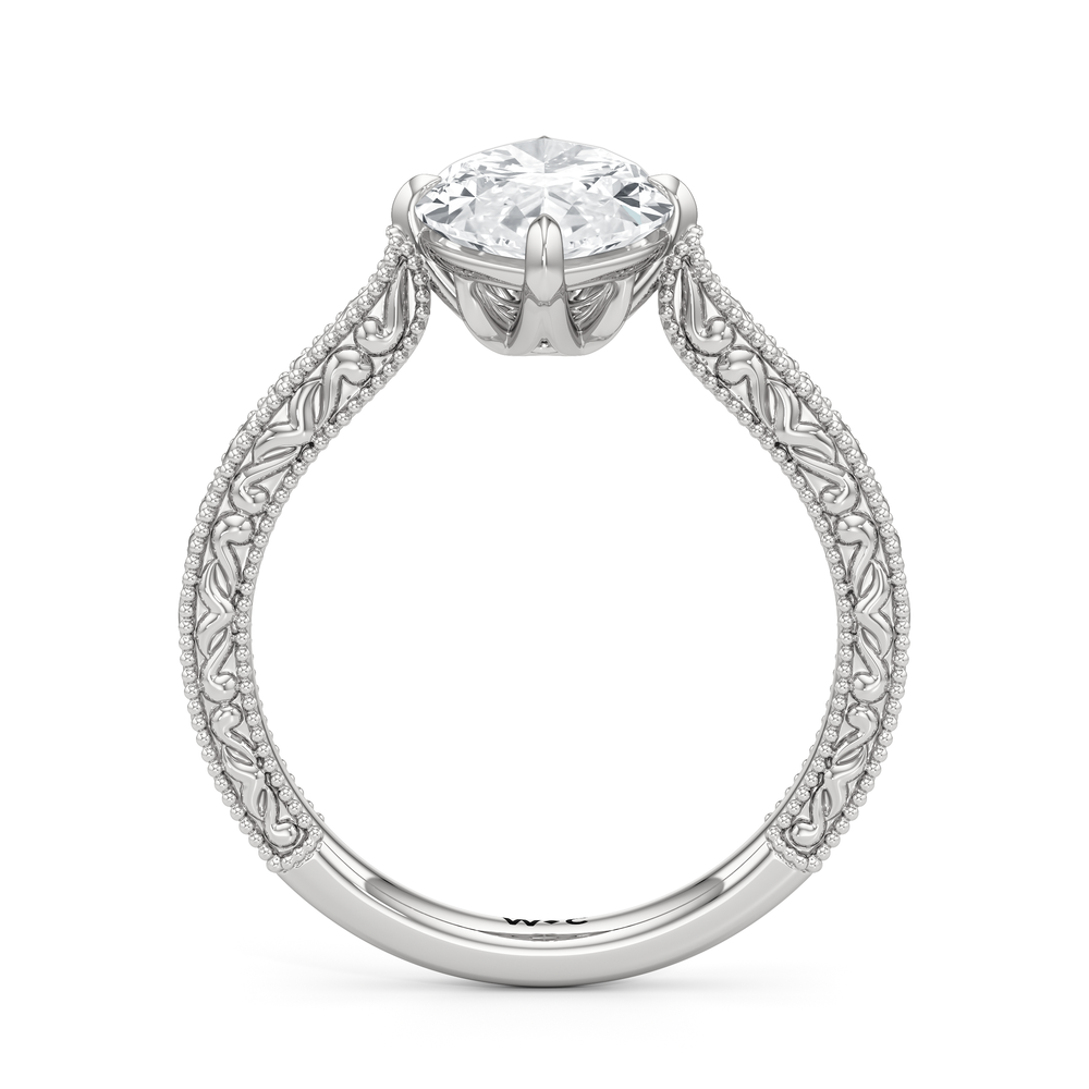 The Seraphine Low-Profile Ring with Marquise Cut Diamond in 14KT Platinum view 6
