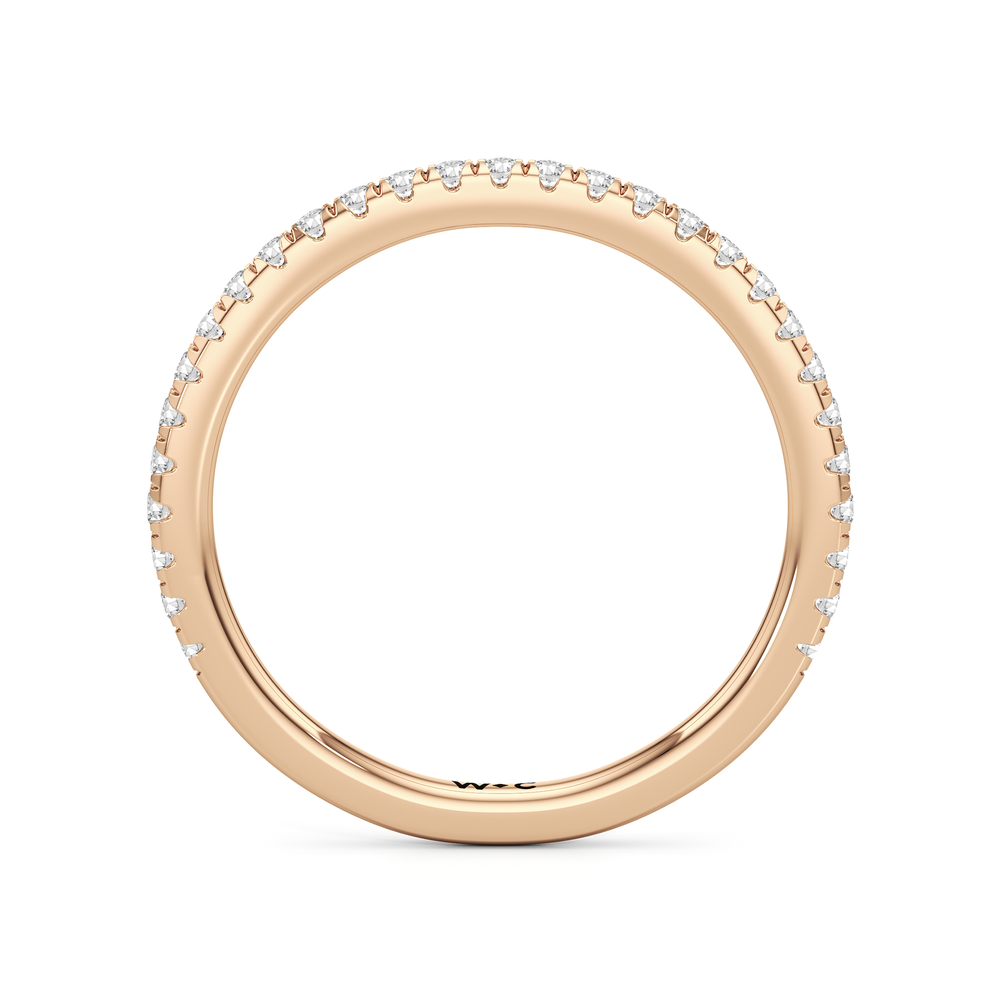 The Fleur Diamond Wedding Band with 18KT Rose Gold Cut Diamond in 14KT Rose Gold view 2
